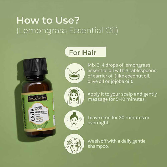 Pure & Organic Lemongrass Essential Oil - 15ml 15ml