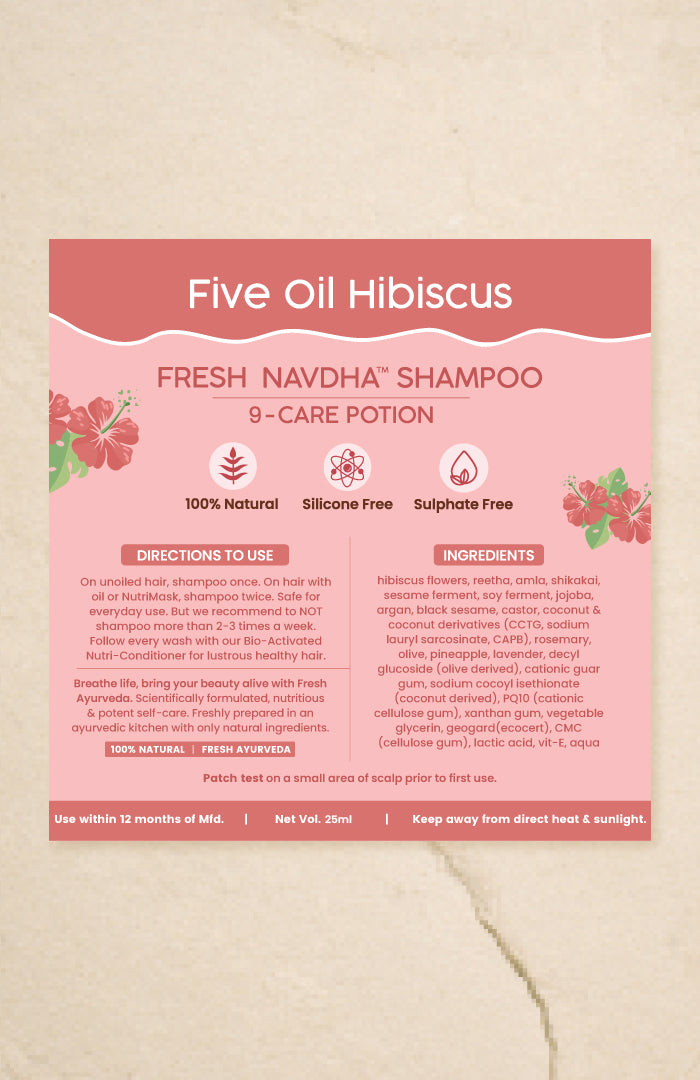 Five Oil Hibiscus Repair Navdha Shampoo Mini Pack 25ml × 1