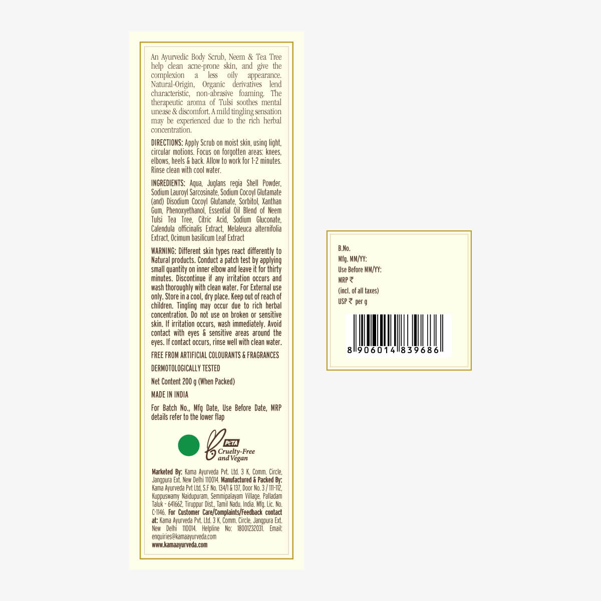 Neem Tulsi Tea Tree Body Scrub 200g