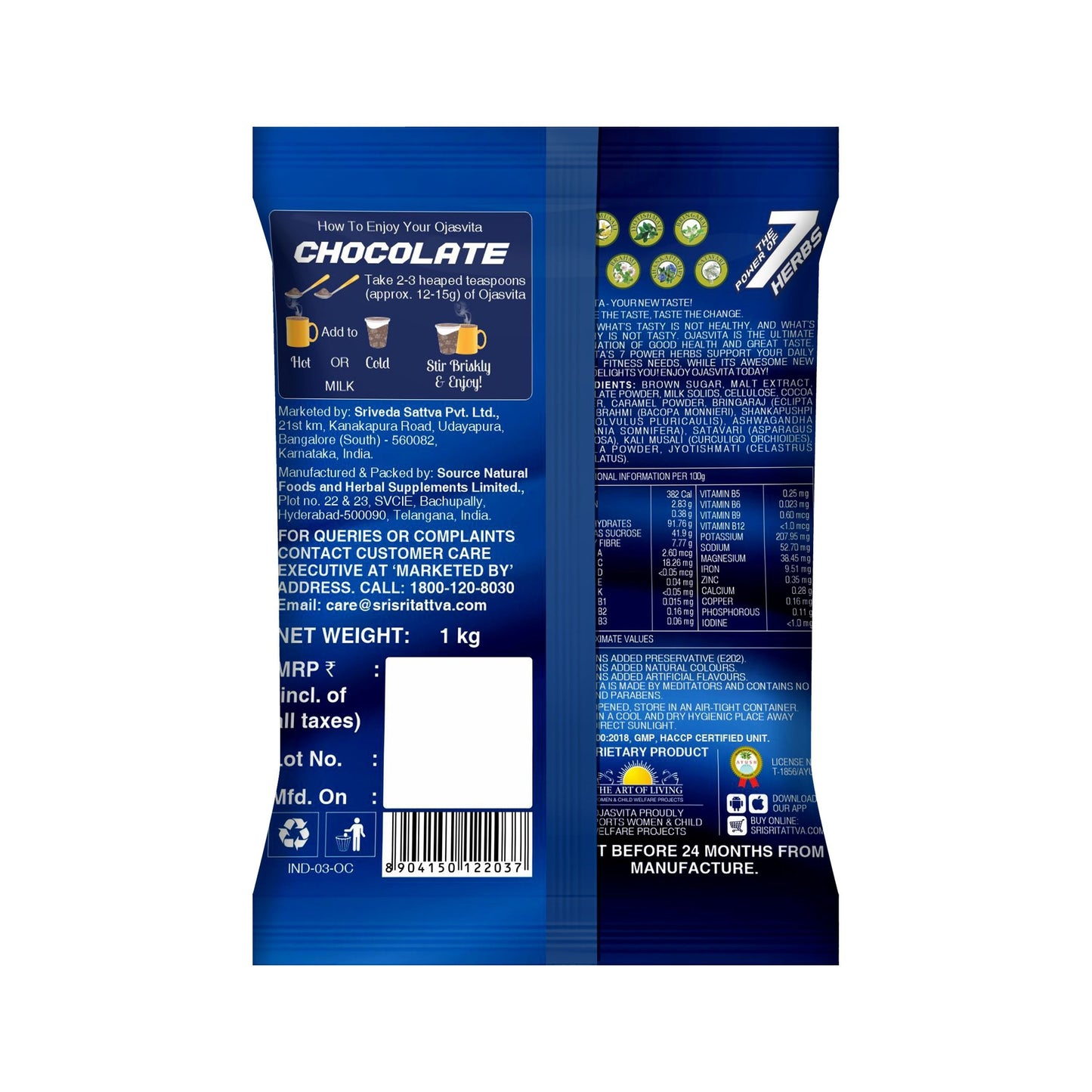 Chocolate Ojasvita - Sharp Mind & Fit Body, 15 g 15g