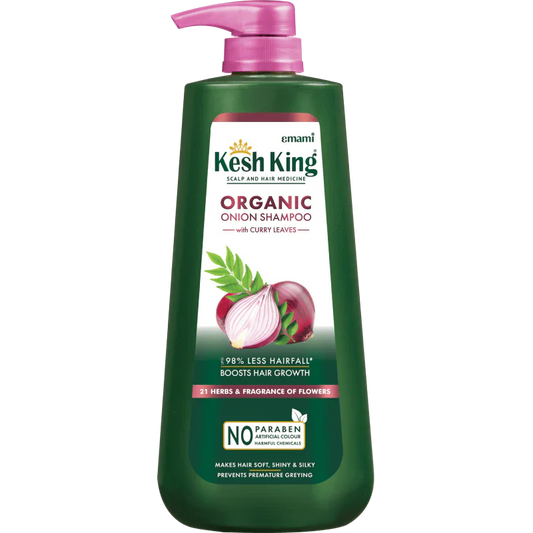 【Kesh King】 Organic Onion Shampoo With Curry Leaves - 600 ml|オーガニック オニオン シャンプー|600 ml