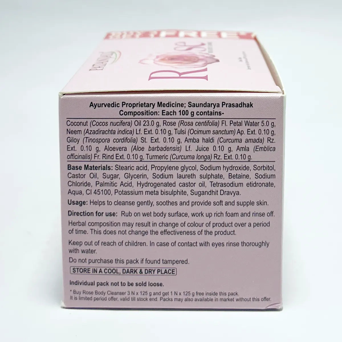 Patanjali Rose Body Cleanser 125g B3G1 Free