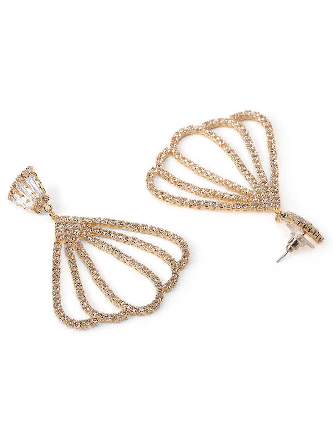 Shell Motif Gold Drop Earrings Gold
