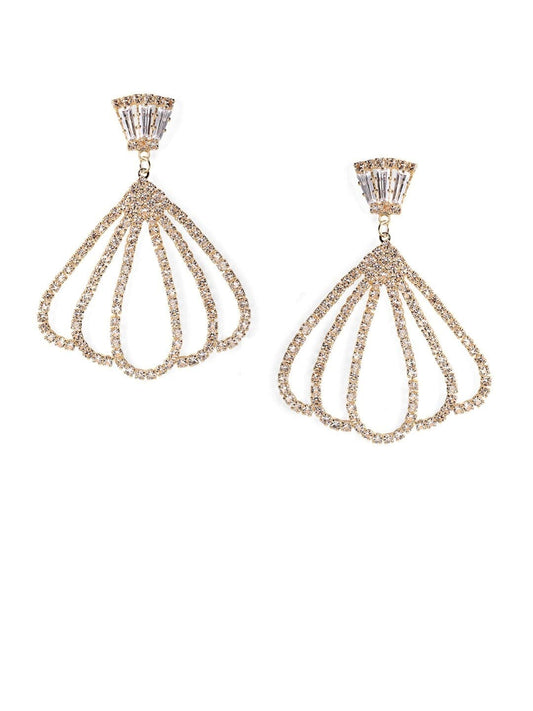 Shell Motif Gold Drop Earrings Gold