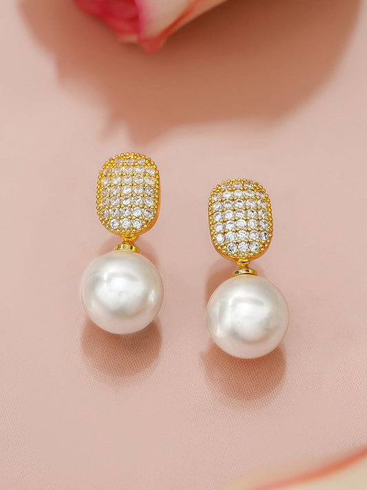 【Rubans】 Brilliance & Pearl Drop Earrings|ブリリアンス&パール ドロップイヤリング