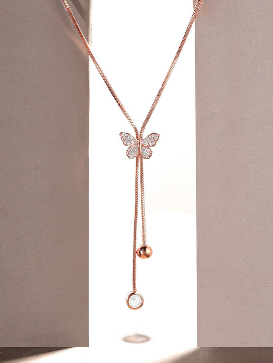 Chic Butterfly Rose Gold Necklace Chain Rose Gold