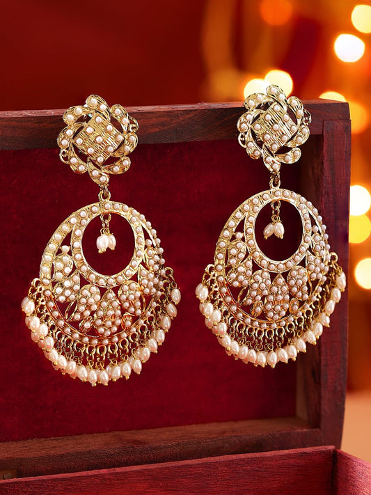 Classic Pearl Round Chandbali Gold