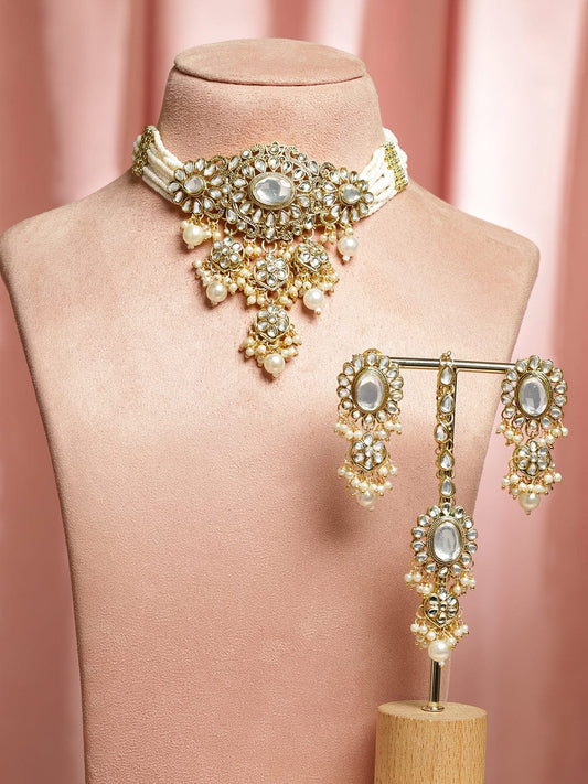 Eternal Pearl Kundan Choker Set フリーサイズ