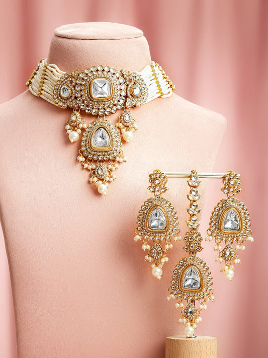 Golden Glow Edit Kundan Necklace Set フリーサイズ