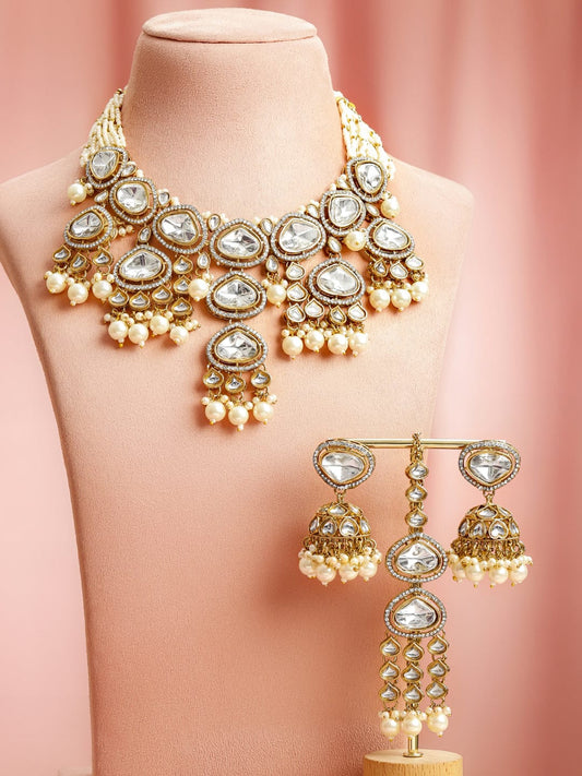Kundan Polki Majesty Necklace Set フリーサイズ