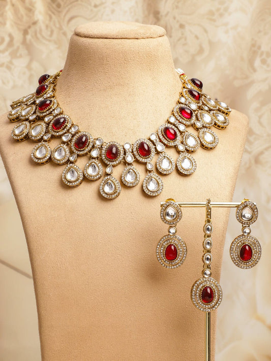 Majestic Kundan Necklace Set フリーサイズ