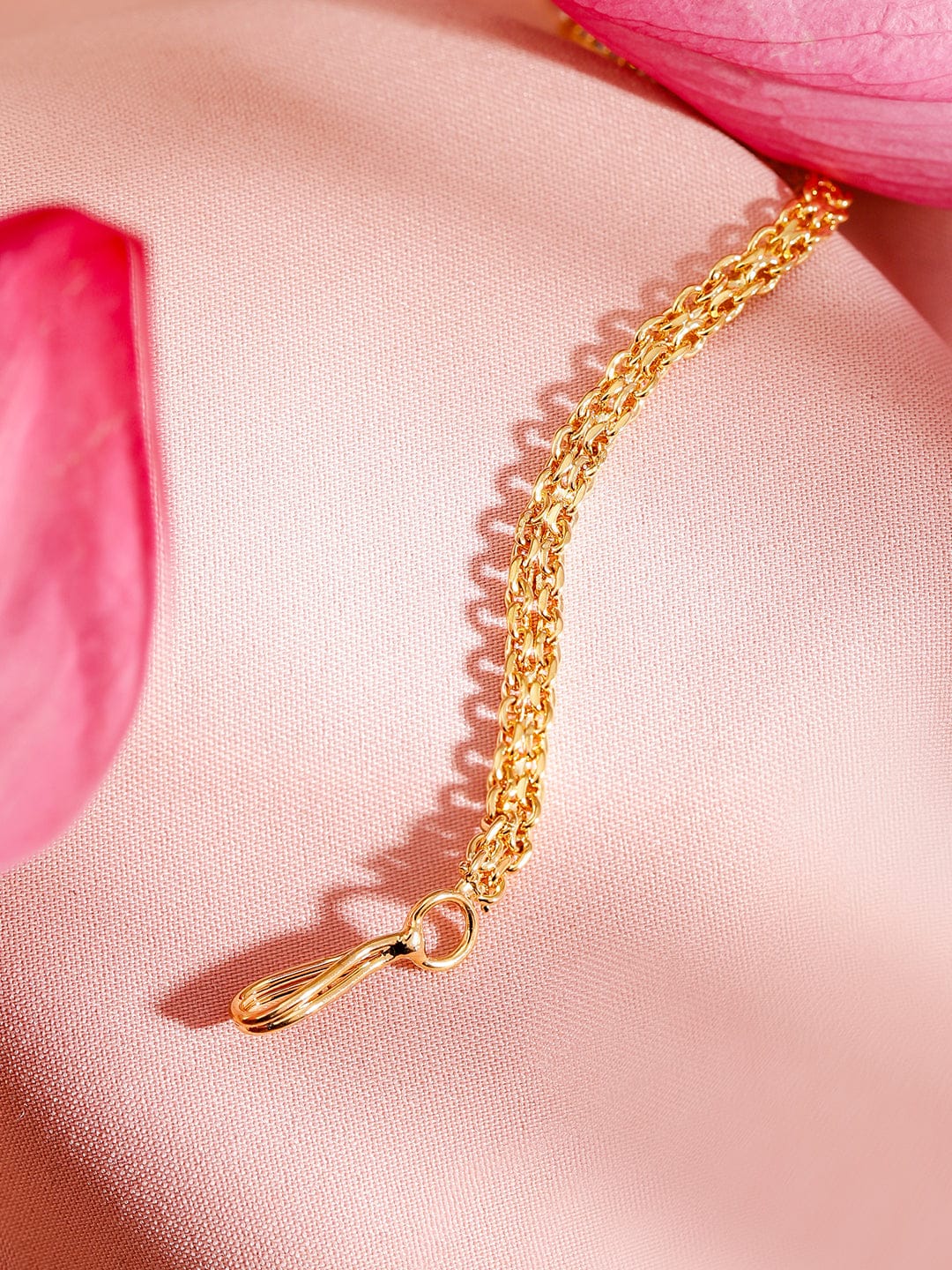 Rubans 22K Gold-Plated White Cubic Zirconia Studded Maang Tikka Gold