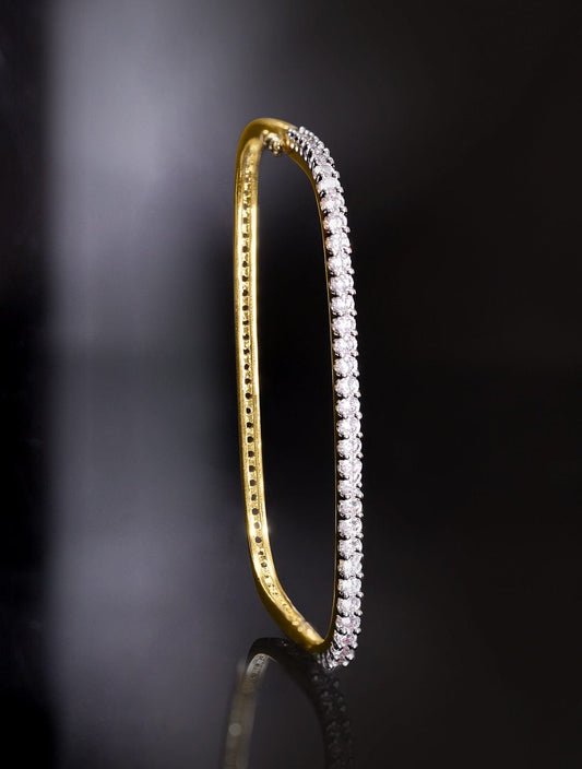 Rubans 22K Gold plated Zirconia studded dainty Classy Bracelet Gold