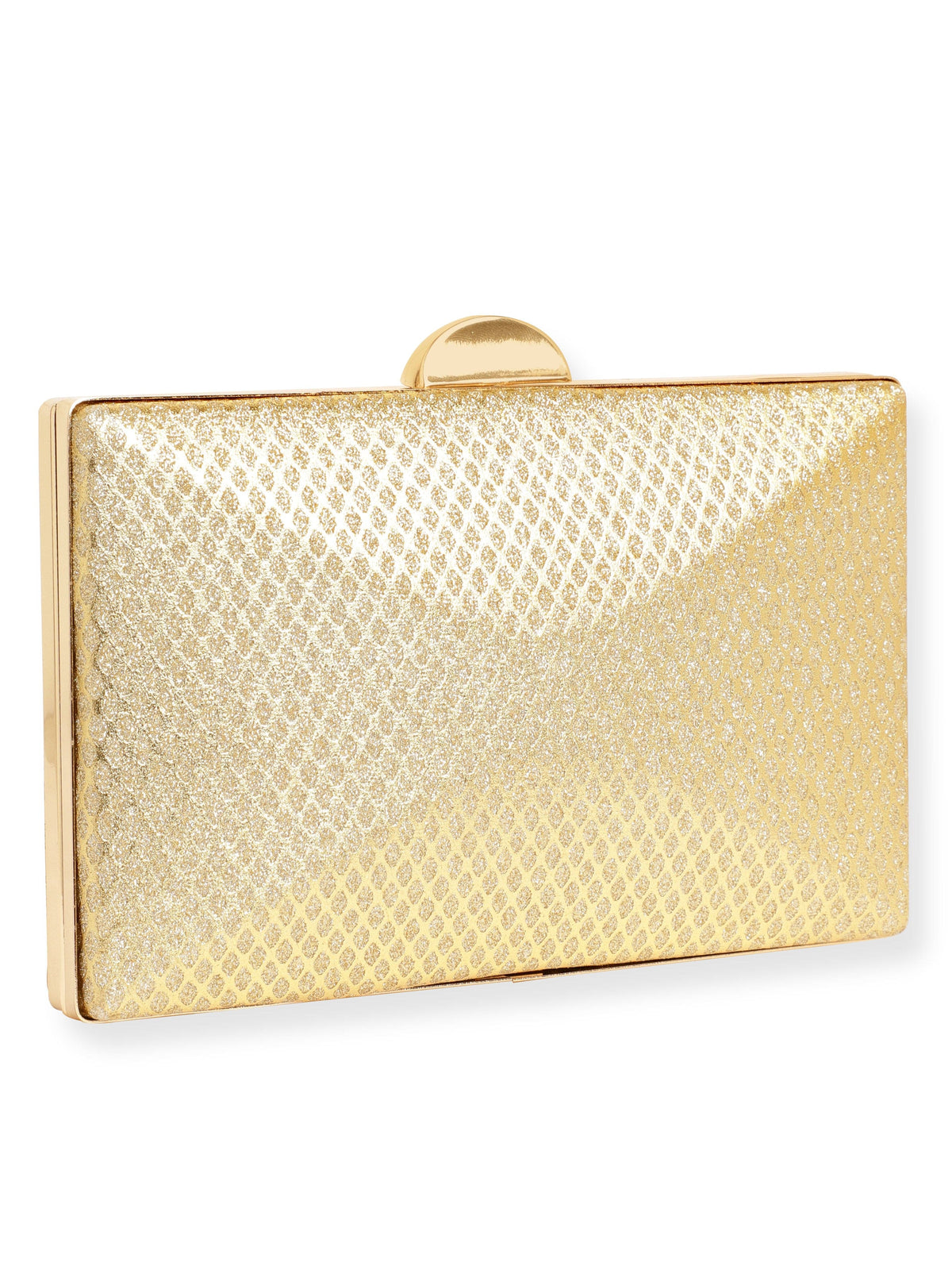 【Rubans】 Artisan Elegance Handcrafted Gold Shimmery Clutch Bag|ハンドクラフト ゴールド シマー クラッチバッグ