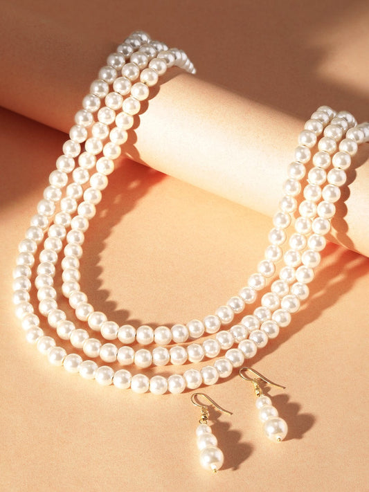Pure Ivory Pearl Choker Set White