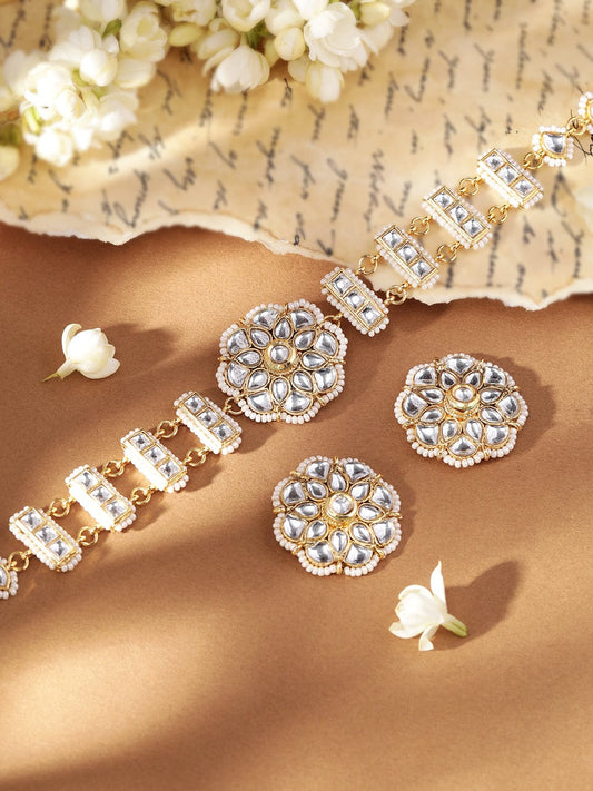 Heritage White Kundan Choker Set Gold
