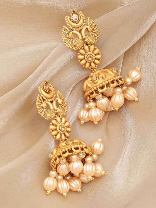 Heritage Mayura Jhumka Gold