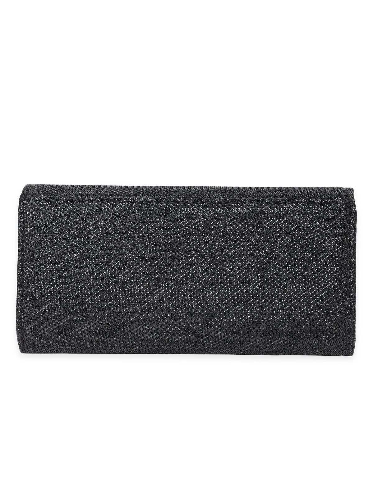 Rubans Radiant Splendor Handcrafted Shimmery Clutch Black