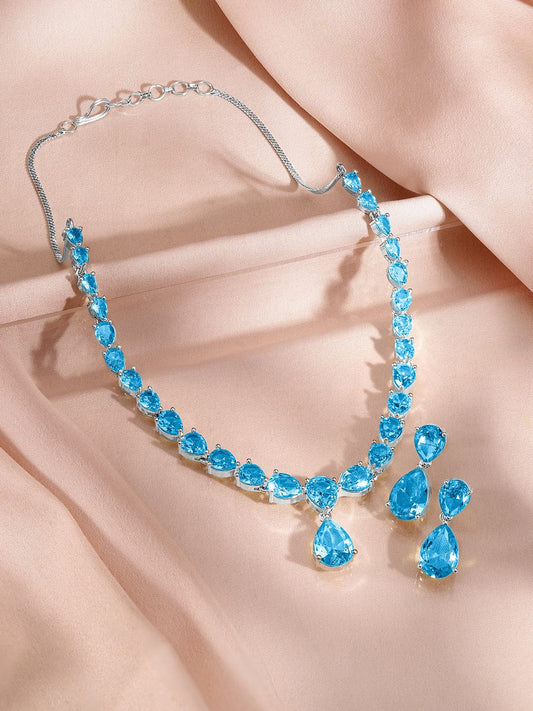Blue Topaz Necklace Set Sky Blue
