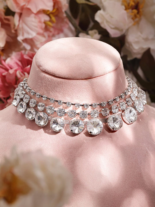 Multi Layer Statement Choker Rhodium