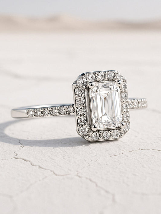 American Diamond Zirconia Cubic Ring Silver