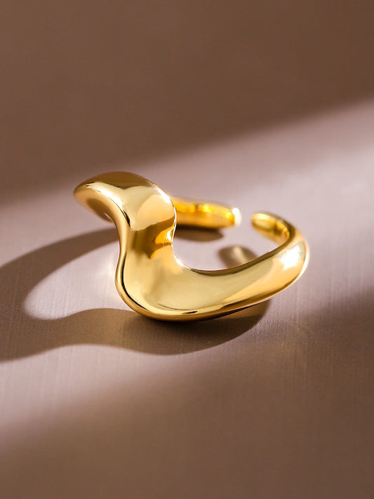 Rubans Voguish 18K Gold-Plated Abstract Statement Adjustable Ring Gold