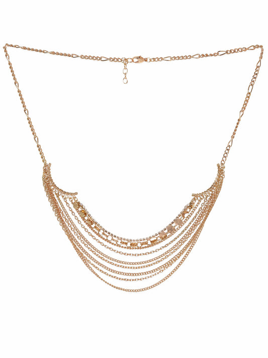 【Rubans】 Voguish 18K Gold Plated Dynamic Layers Statement Necklace|ヴォーギッシュ 18K ゴールドメッキ マルチレイヤー ステートメントネックレス