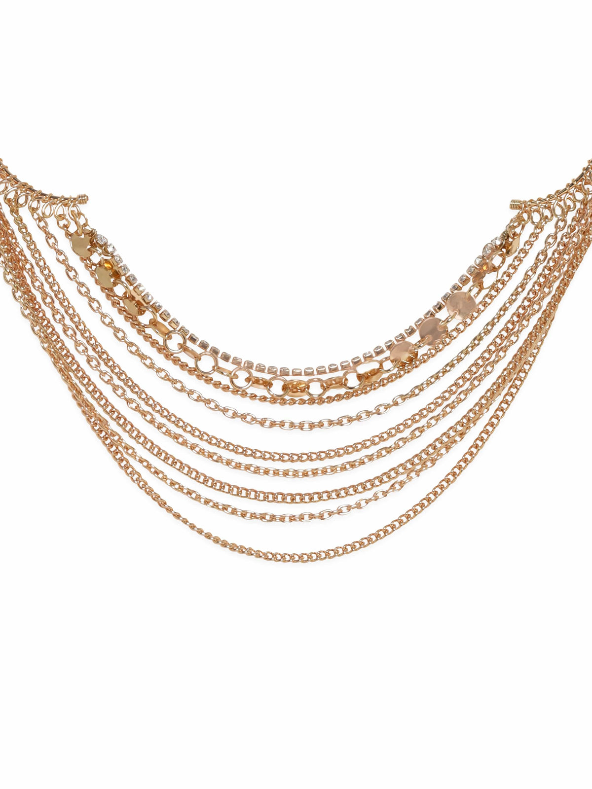 【Rubans】 Voguish 18K Gold Plated Dynamic Layers Statement Necklace|ヴォーギッシュ 18K ゴールドメッキ マルチレイヤー ステートメントネックレス