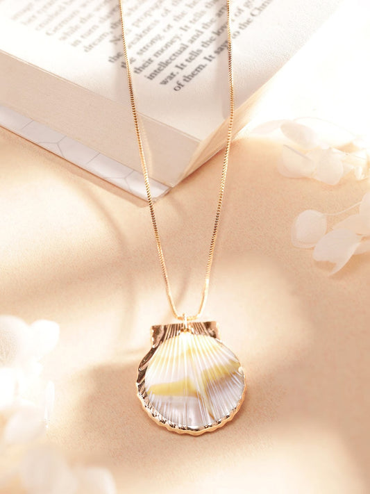 【Rubans】 Voguish Gold-Plated Circular Shaped Pendant With Chain|ヴォーギッシュ ゴールドメッキ サークルペンダント チェーン付き