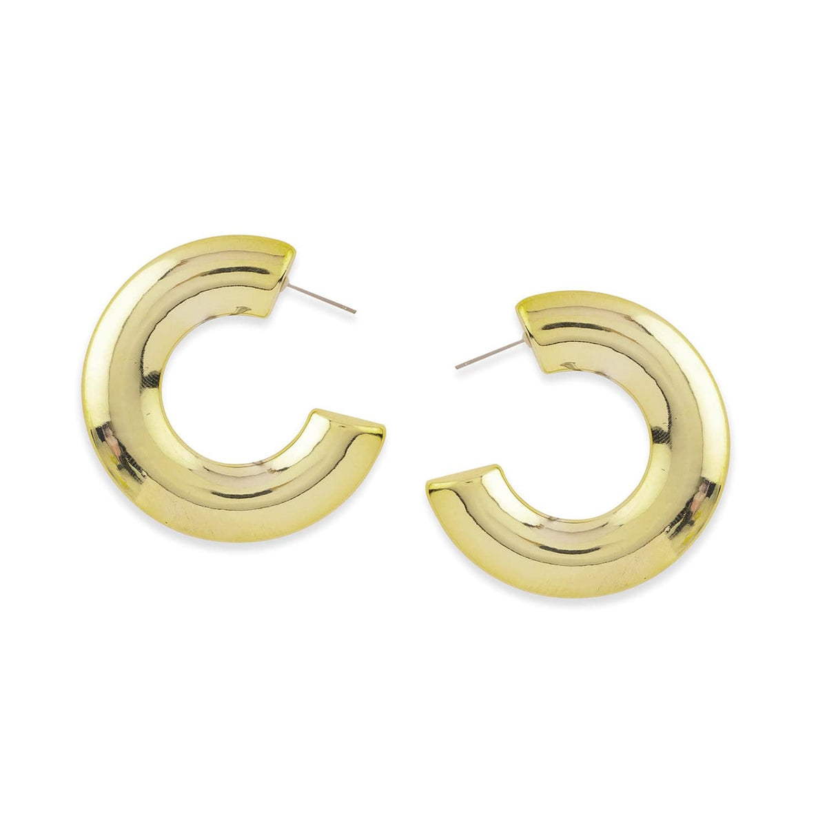【Rubans】 Voguish 18K Gold-Plated Stainless Steel Hoop Earrings|ヴォーギッシュ 18K ゴールドメッキ ステンレス フープイヤリング