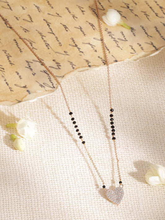 Forever Thing AD Studded Mangalsutra Rose Gold