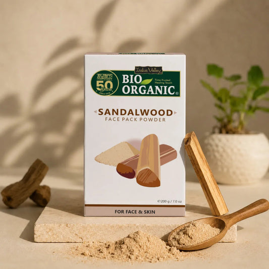 【Indus Valley】 Bio Organic Sandalwood Face Pack Powder|ビオ オーガニック サンダルウッド フェイスパックパウダー|Pack of 2