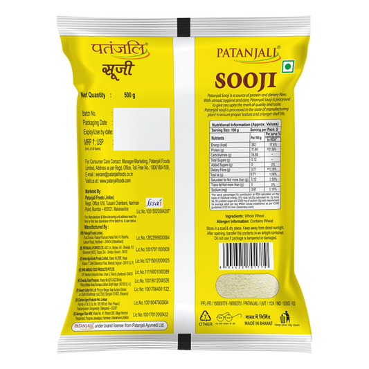Patanjali Sooji (500 g)