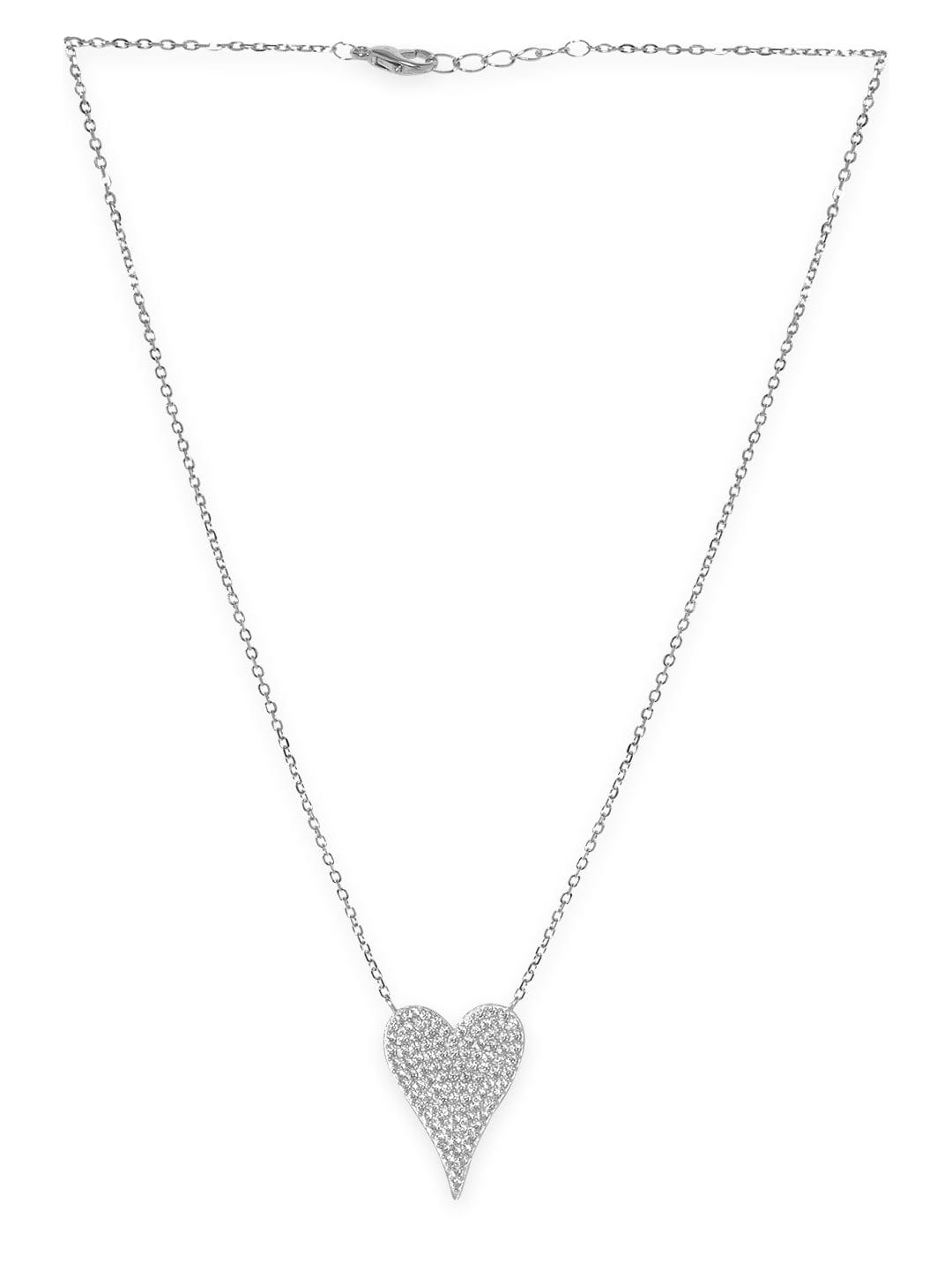 Pristine Heart Pendant Chain Necklace Silver