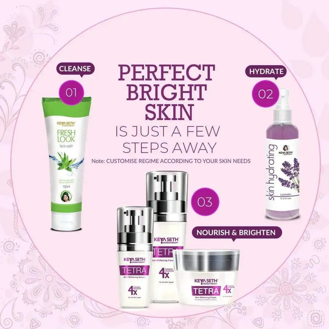 Tetra 4X Skin Whitening Combo kit for Radiant Glow & Luminous Complexion, Age Spots & Melasma 75ml