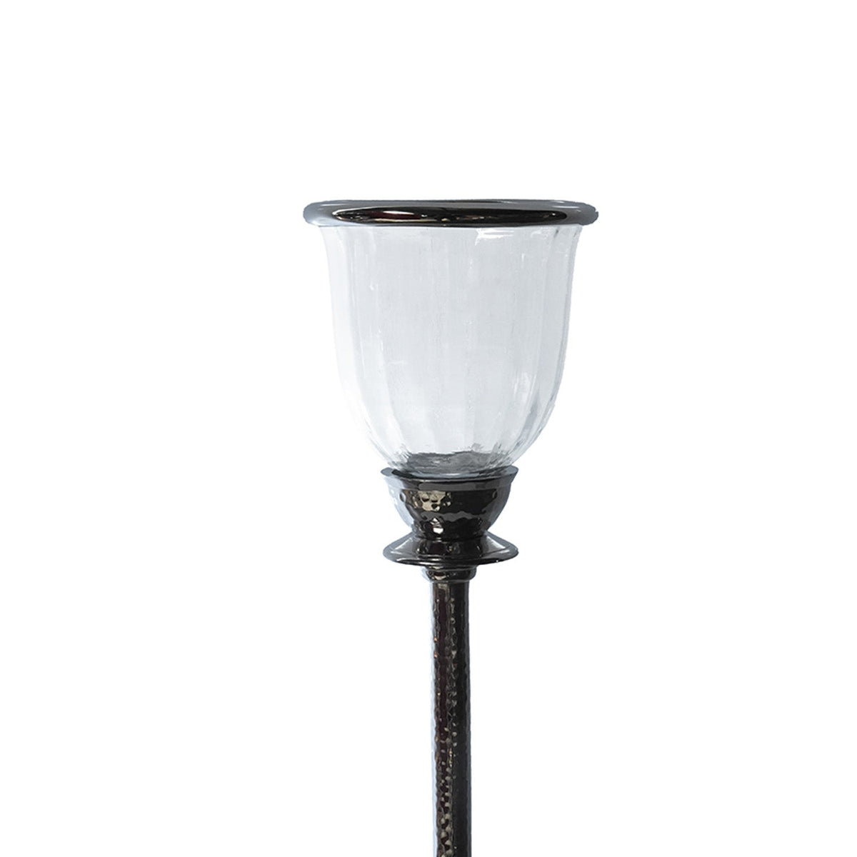 【Pure Home + Living】 Silver & Clear Tall Votive Candle Holder|シルバー&クリア トール ボーティブ キャンドルホルダー|10×10×32cm
