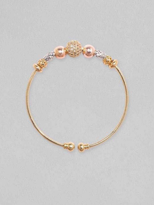 【Rubans】 18K Gold Plated Zirconia Beaded Charm Adjustable Minimal Bracelet|18K ゴールドメッキ ジルコニアビーズ チャーム ミニマル ブレスレット