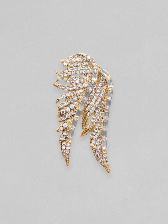 【Rubans】 18K Gold Plated Zirconia Studded Wing Motif Stud Earrings|18K ゴールドメッキ ジルコニア ウィングモチーフ スタッドイヤリング