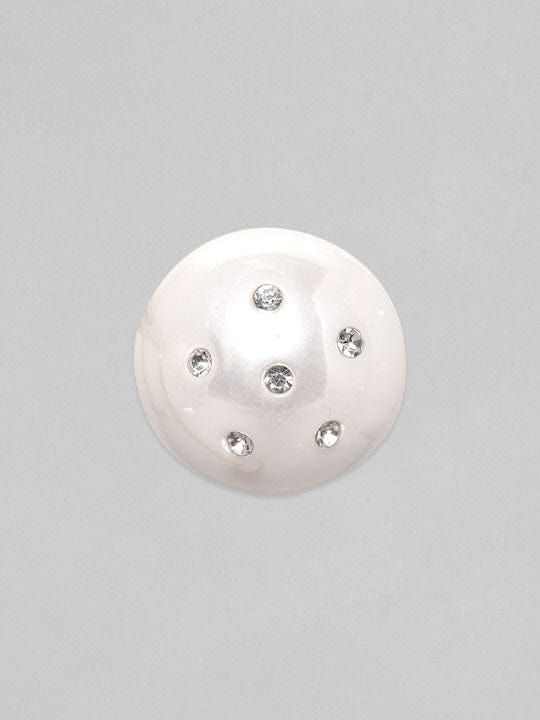 【Rubans】 White Pearl Zirconia Stud Earrings|ホワイトパール ジルコニア スタッドイヤリング