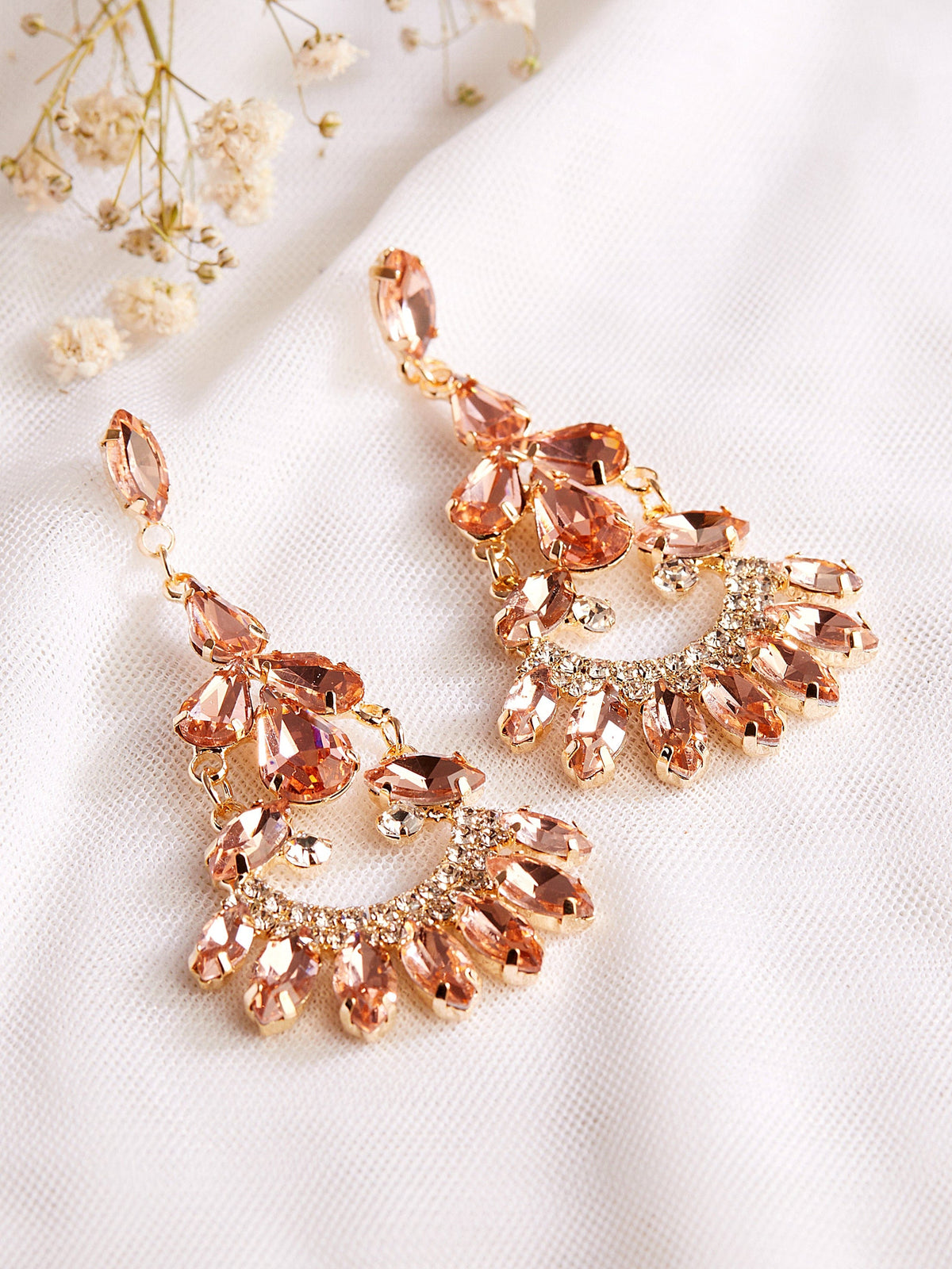 【Rubans】 Women Gold-Toned Contemporary Drop Earrings|ゴールドトーン コンテンポラリー ドロップイヤリング