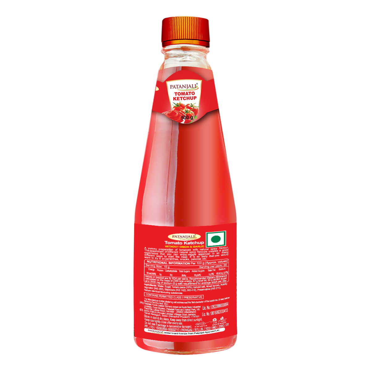 Patanjali Tomato Ketchup W/o Onion Garlic (B) (500 g)