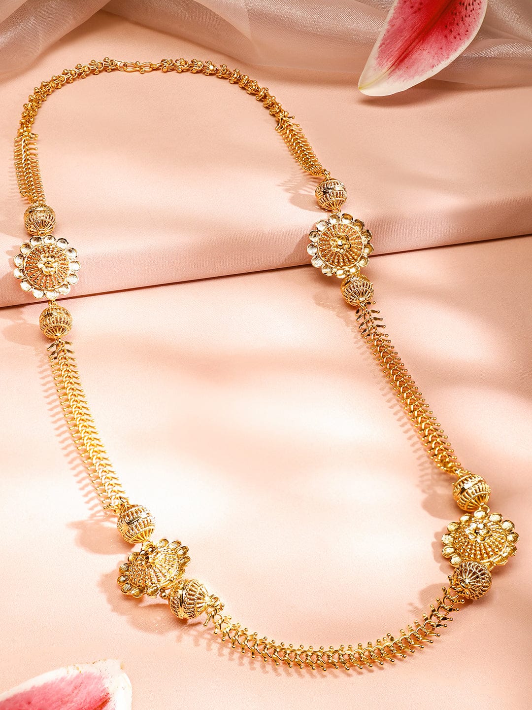 Vibrant Flora Gold Plated Necklace フリーサイズ