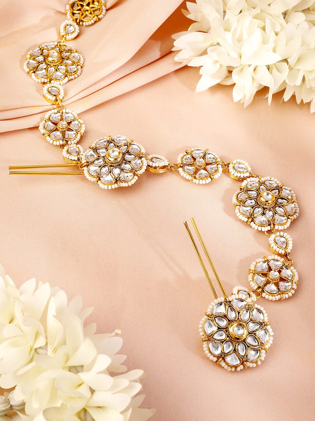 Whisper of White Radiance Braid Brooch Gold