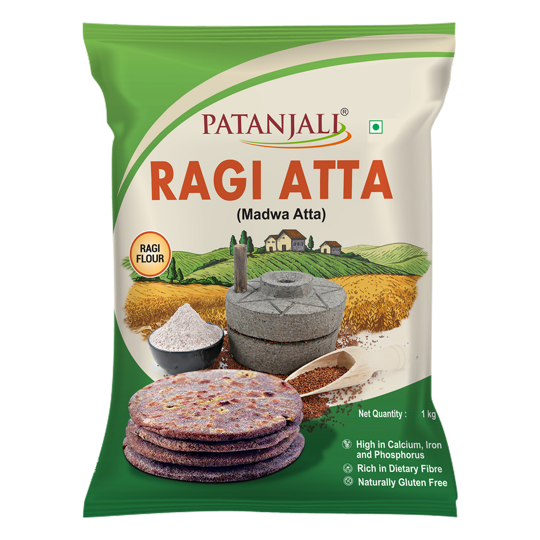 Patanjali 【Patanjali】 Ragi Atta (Madwa Atta)｜ラギ・アタ｜1000g｜現地直輸入で買える日本国内最安級【インドの森】