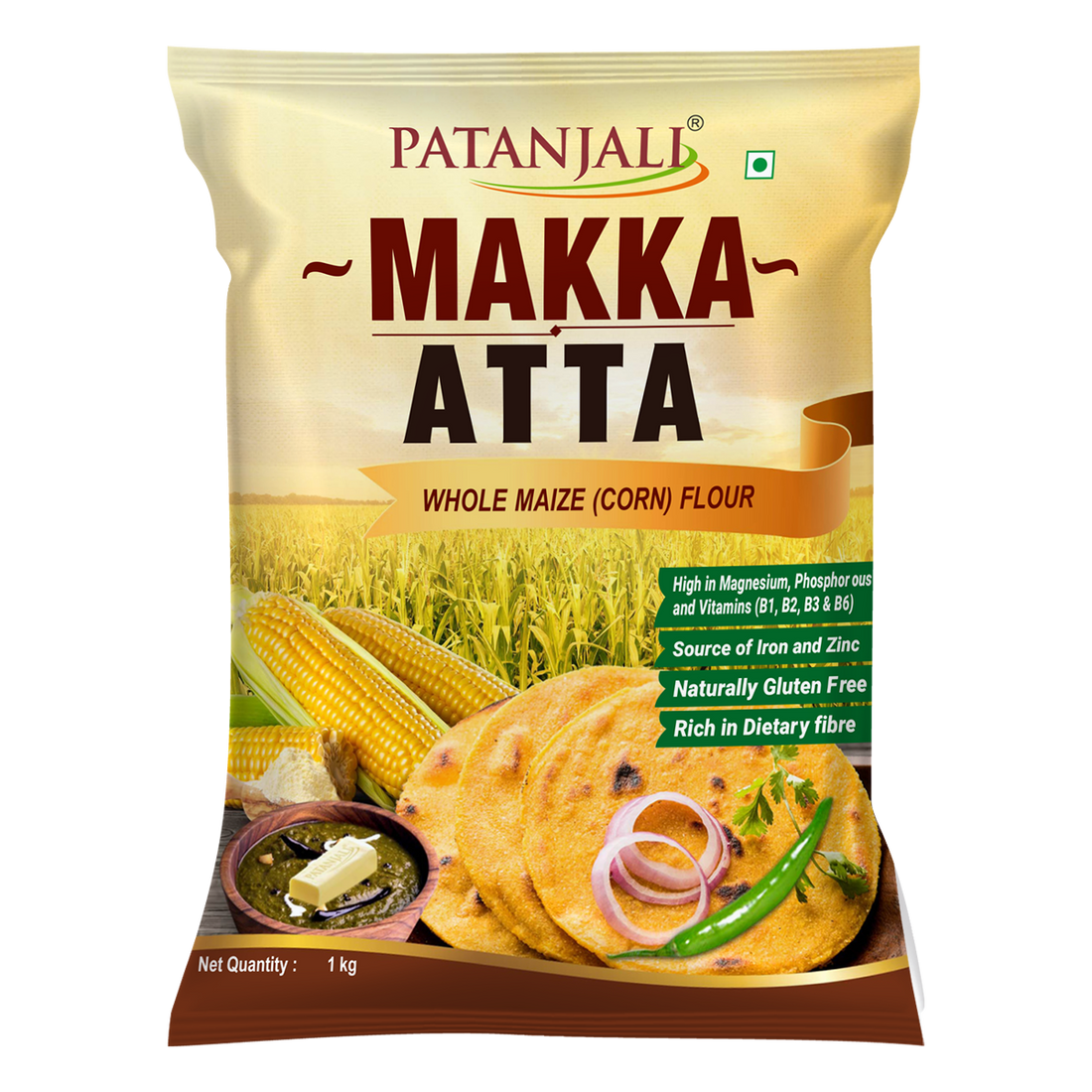 Patanjali 【Patanjali】 Makka Atta (Maize Atta)｜マッカアタ（トウモロコシ粉）｜1000g｜現地直輸入で買える日本国内最安級【インドの森】