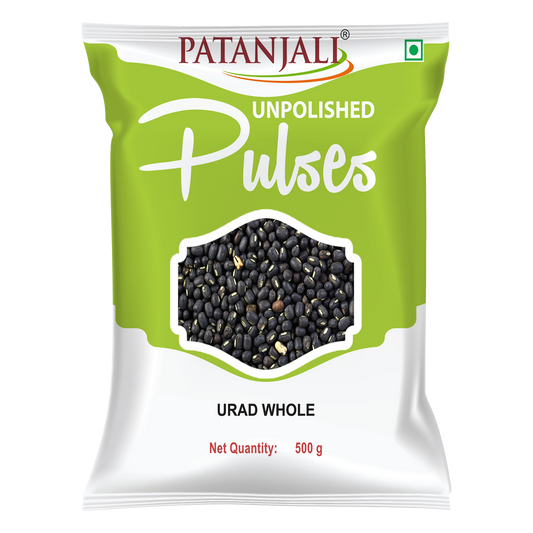 Patanjali 【Patanjali】 Unpolished Urad Whole｜未精製ウラド豆｜500g｜現地直輸入で買える日本国内最安級【インドの森】