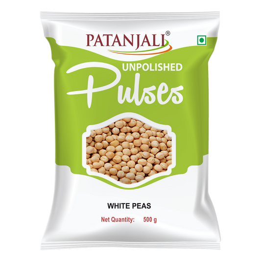 Patanjali 【Patanjali】 Unpolished White Peas｜無研磨 白えんどう豆｜500g｜現地直輸入で買える日本国内最安級【インドの森】