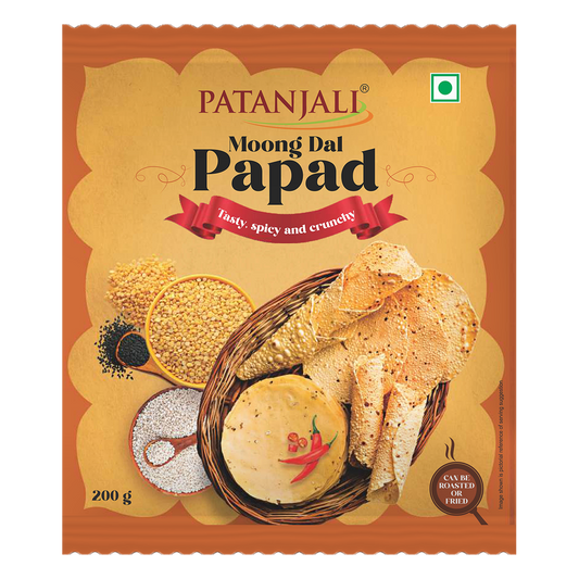 Patanjali 【Patanjali】 Moong Dal Papad｜ムーングダール パパド｜200g｜現地直輸入で買える日本国内最安級【インドの森】
