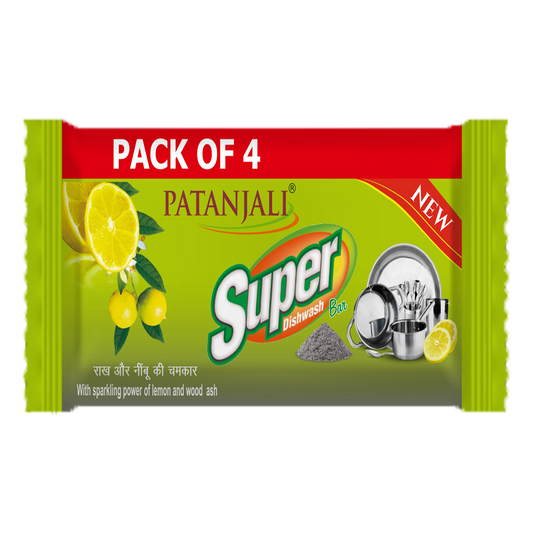 Patanjali 【Patanjali】 Super Dish Wash Bar Pack of 4｜スーパー食器用洗剤｜100g｜現地直輸入で買える日本国内最安級【インドの森】