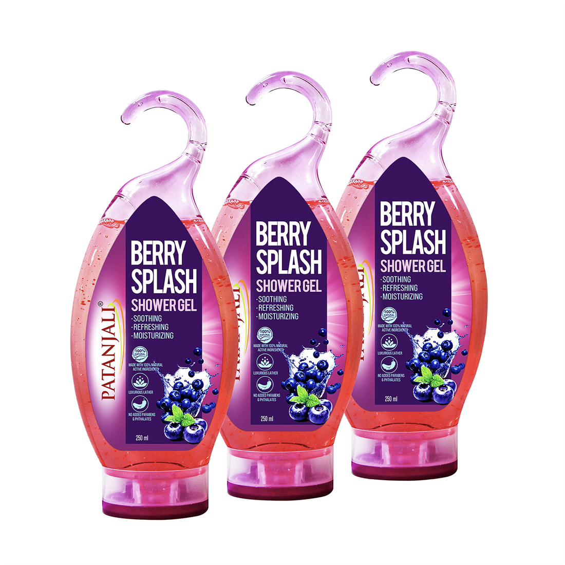 Patanjali 【Patanjali】 Shower Gel(Berry Splash) 250ml (B2 G1 Free)｜シャワージェル（ベリースプラッシュ）｜750g｜現地直輸入で買える日本国内最安級【インドの森】